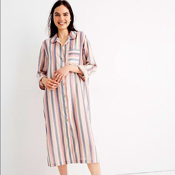 Madewell Other - Madewell striped button t shirt nightgown